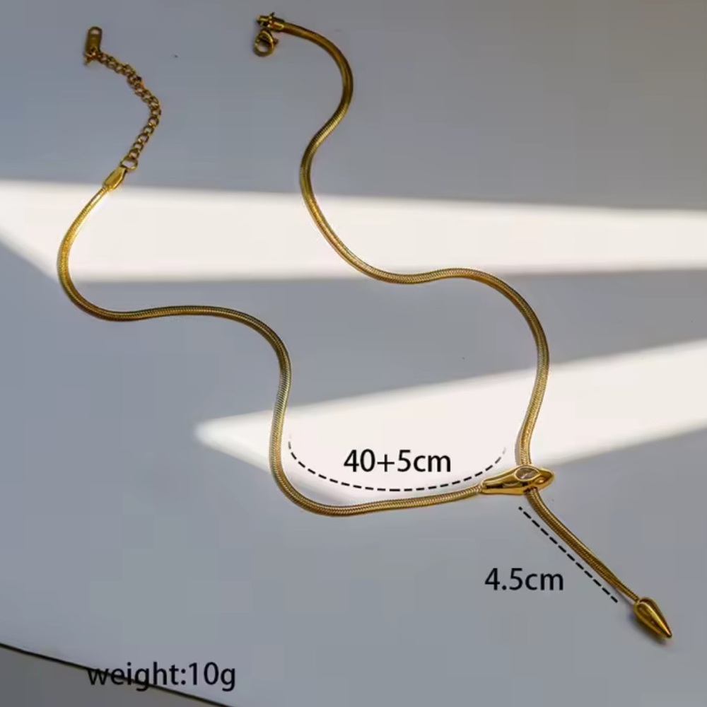 Gold Crystal Snake Loop Choker Necklace Brand New - Picture 3 of 4